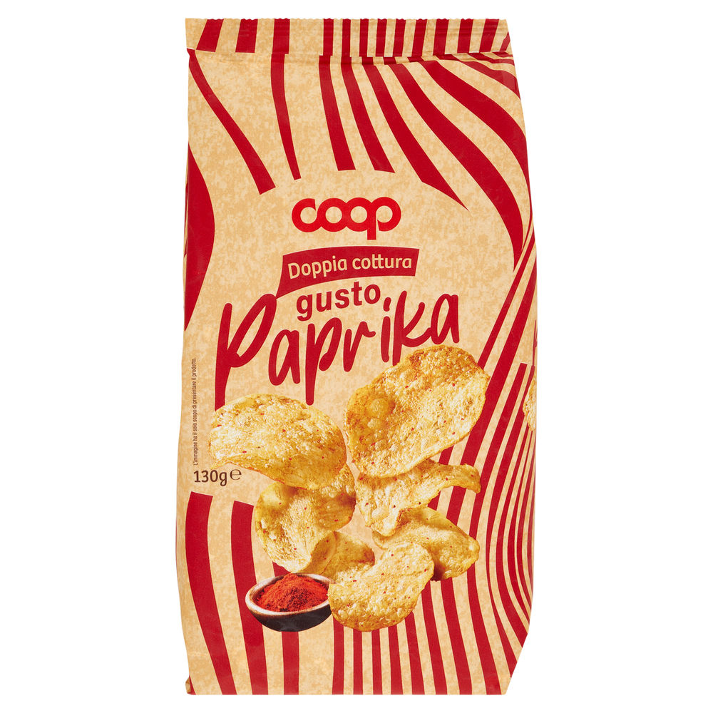 Patatine doppia cottura croccanti gusto paprika coop sacchetto g 130