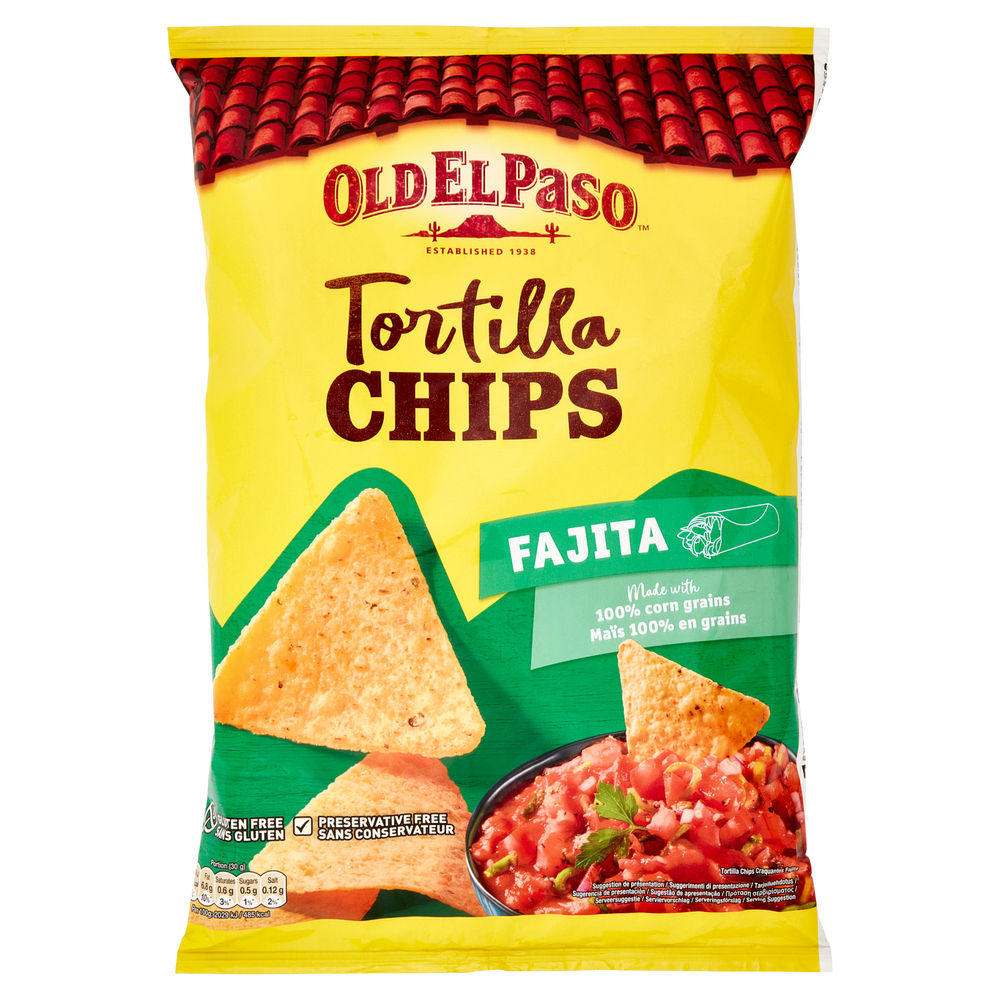 Tortilla chips fajita sg old el paso 185g