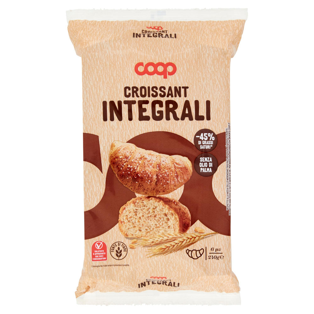 Merendine croissant coop integrale no palma vaschetta pz.6 g 240