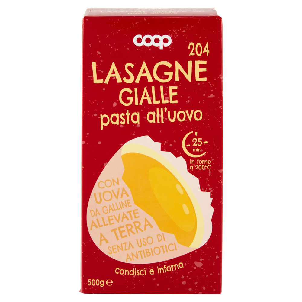 LASAGNE GIALLE ALL'UOVO SENZA USO DI ANTIBIOTICI COOP G 500 - 3