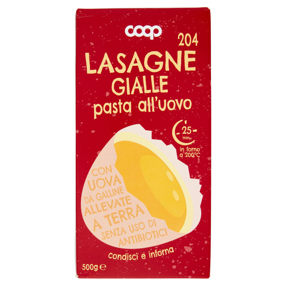 LASAGNE GIALLE ALL'UOVO SENZA USO DI ANTIBIOTICI COOP G 500 - 2