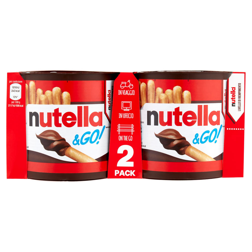 Crema spalmabile nut & go nutella+grissini t2 ferrero conf g 96