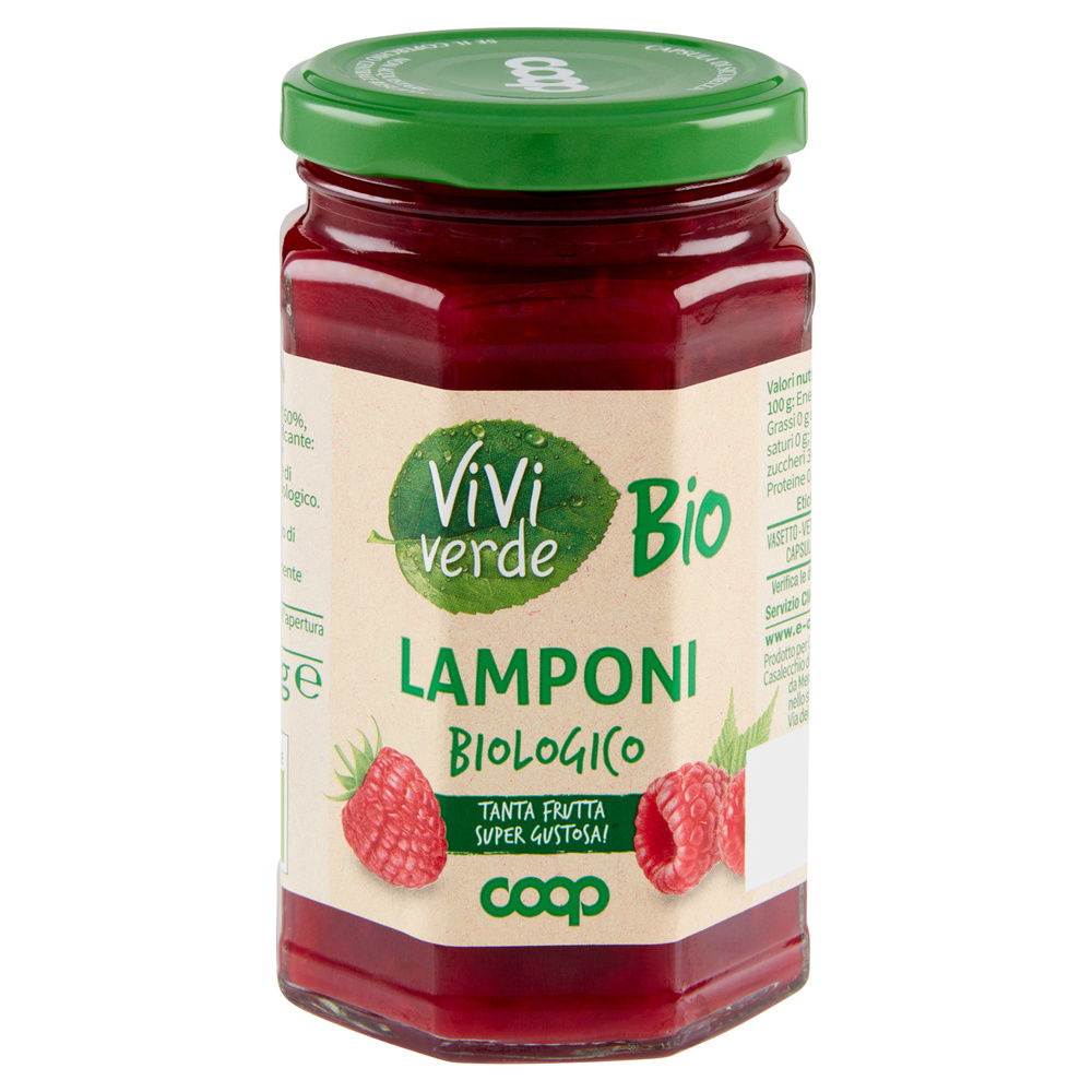 PREPARATO DI LAMPONI BIOLOGICO VIVI VERDE COOP VASO VETRO G 330 - 2