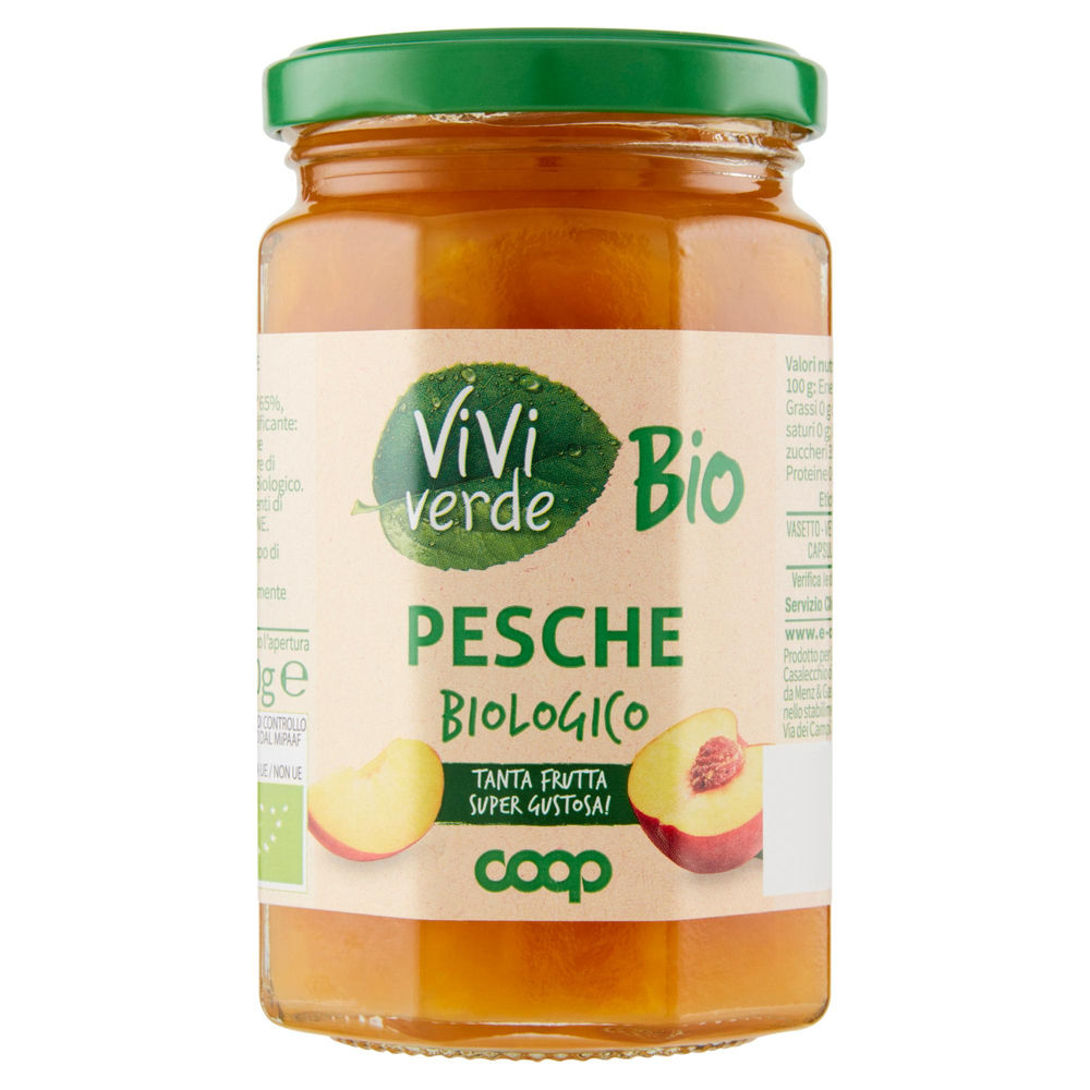 Preparato di pesca biologico vivi verde coop vaso vetro g 330