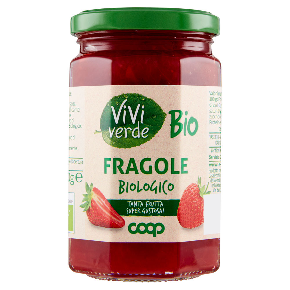 Preparato di fragole biologico vivi verde coop vaso vetro g 330