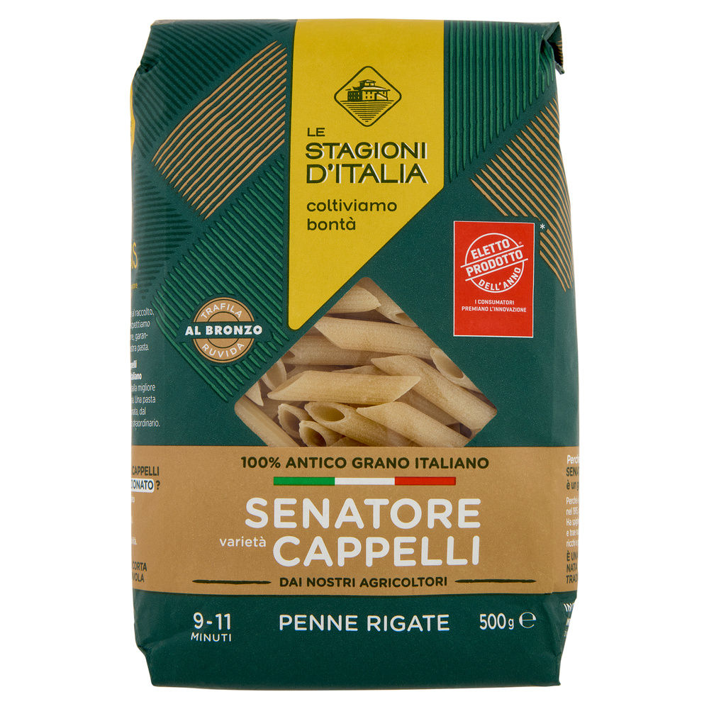 PASTA SEMOLA PENNE RIGATE SENATORE CAPPELLI LE STAGIONI D'ITALIA SACCHET GR.500 - 0