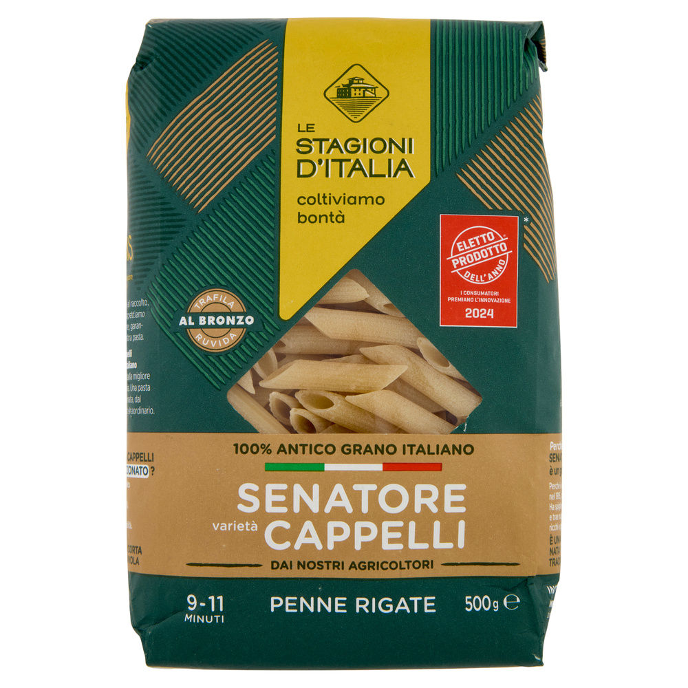 PASTA SEMOLA PENNE RIGATE SENATORE CAPPELLI LE STAGIONI D'ITALIA SACCHET GR.500 - 10