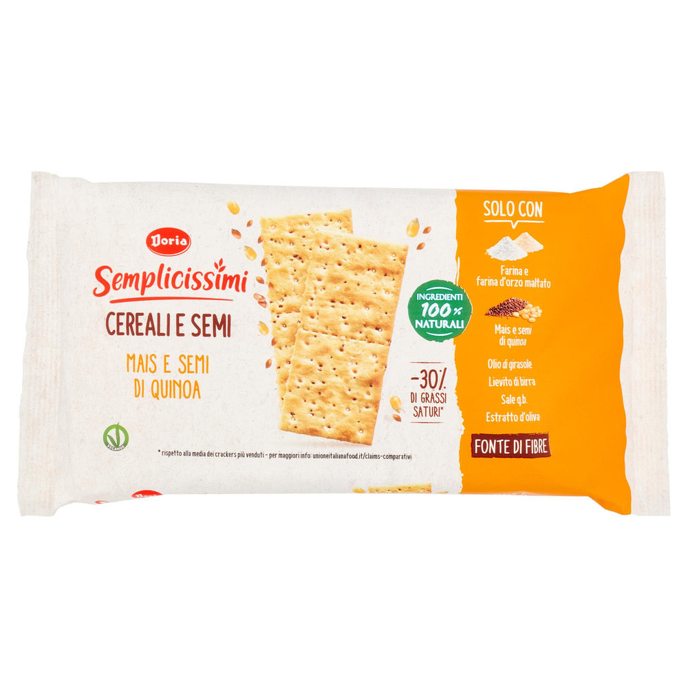 Crackers mais e semi di quinoa semplicissimi doria g 245