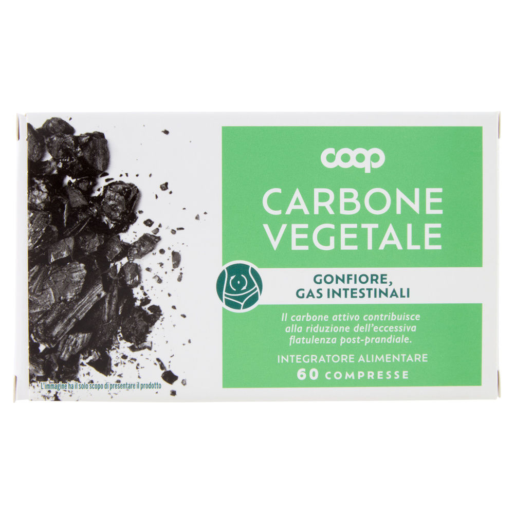 INTEGRATORE CARBONE VEGETALE COOP SCATOLA  60 COMPRESSE G30,2 G - 0