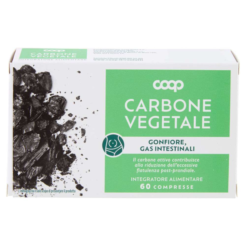 INTEGRATORE CARBONE VEGETALE COOP SCATOLA  60 COMPRESSE G30,2 G - 4