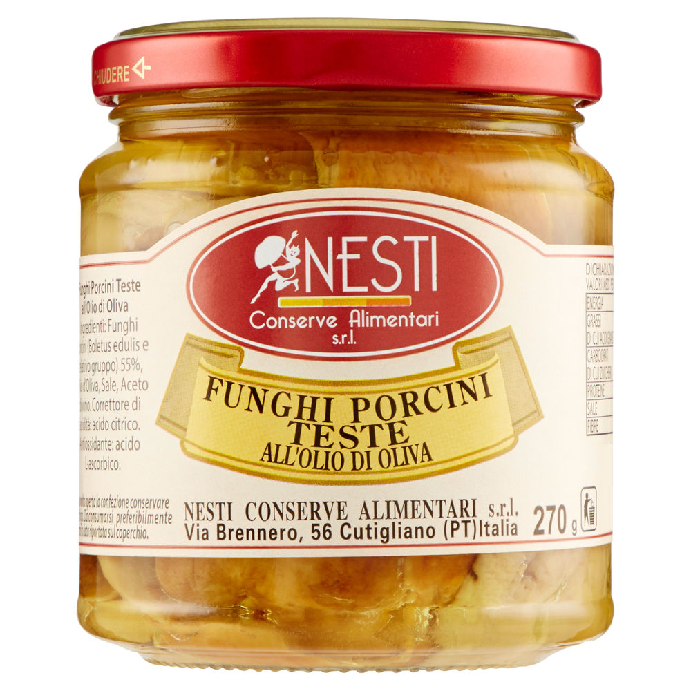 FUNGHI PORCINI TESTE ALL'OLIO D'OLIVA 270GR. NESTI CONSERVE - 0