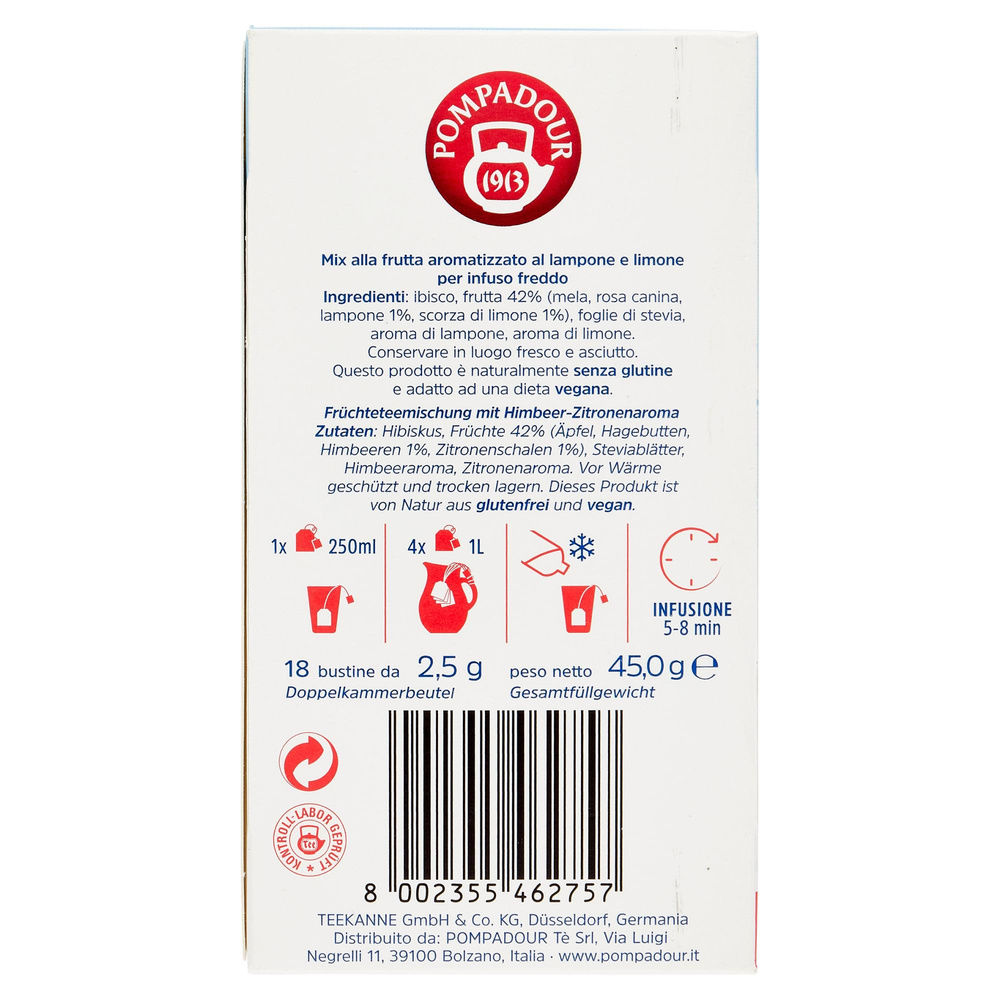 FREDDE INFUSIONI LAMPONE LIMONE POMPADOUR G 45 - 5