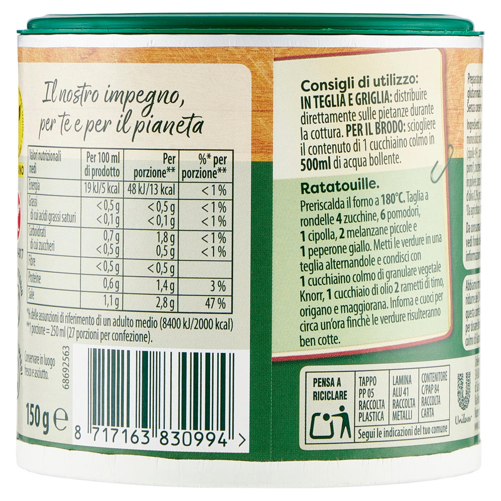 BRODO DI VERDURE KNORR GRANULARE VASETTO G 150 - 1