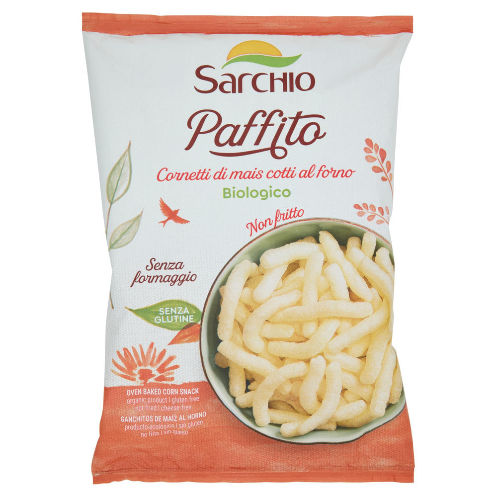 PAFFITO CORNETTI DI MAIS COTTI AL FORNO BIOLOGICO SENZA GLUTINE SARCHIO G 45 - 5