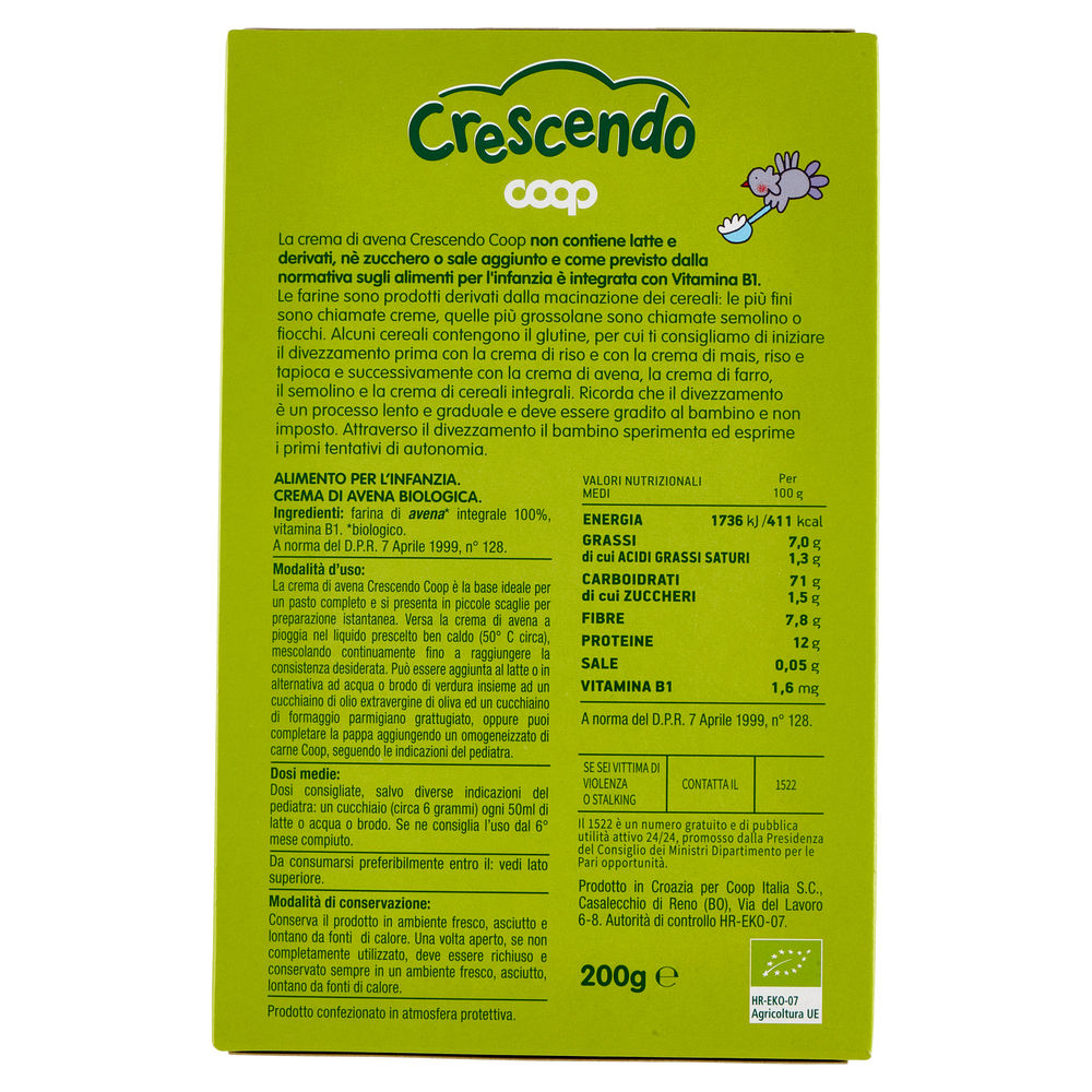 CREMA DI AVENA BIO COOP CRESCENDO SCATOLA G 200 - 1