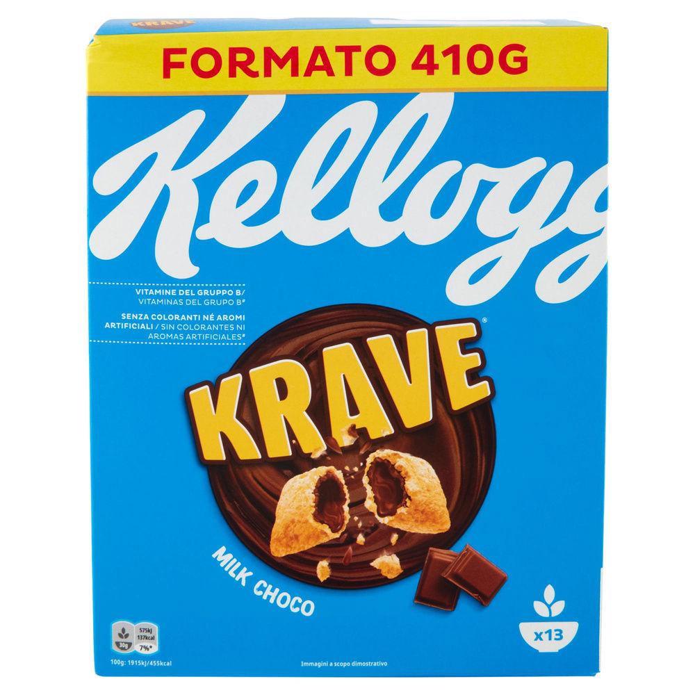 CEREALI CHOCO KRAVE MILK KELLOGG'S SCATOLA G 410 - 12