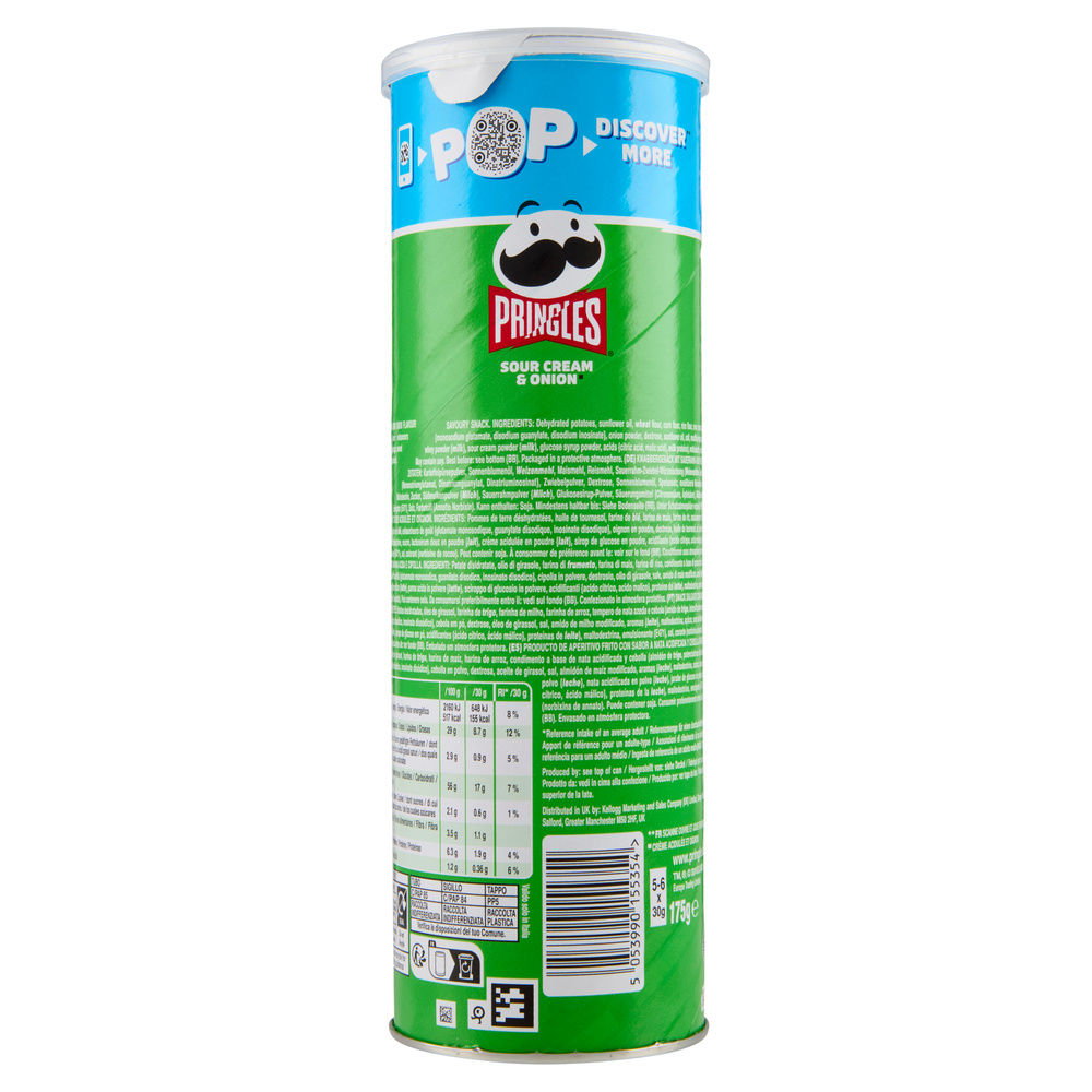 PATATINE PRINGLES SOUR CREAM & ONIONS TUBO G 175 - 3