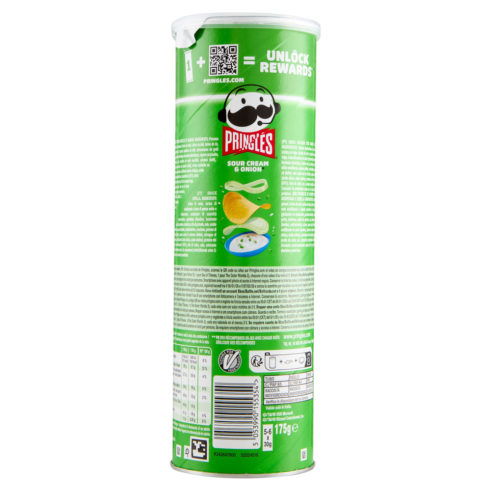 PATATINE PRINGLES SOUR CREAM & ONIONS TUBO G 175 - 20