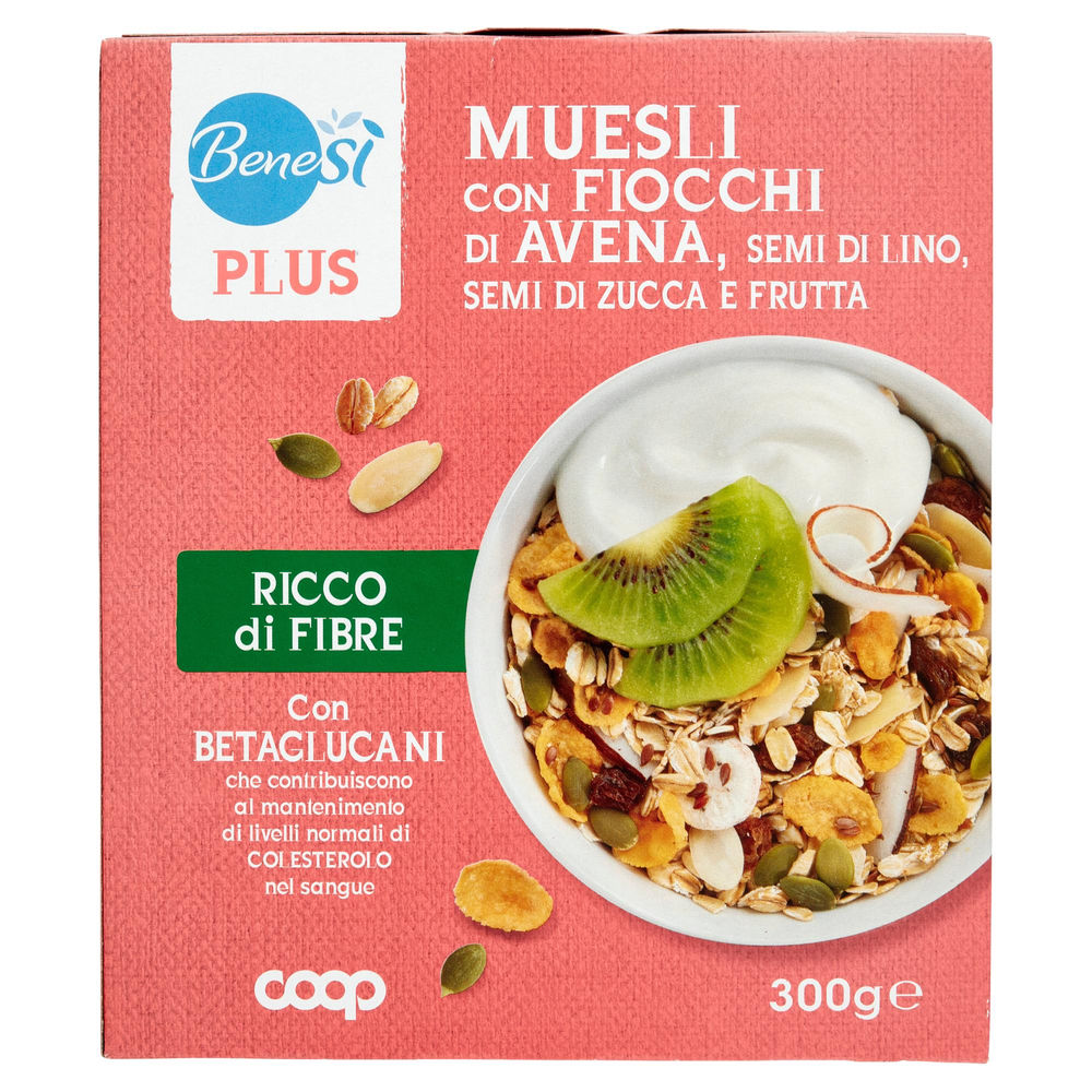 MUESLI FIOCCHI DI AVENA/SEMI DI LINO/SEMI DI ZUCCA/FRUTTA BENE SÌ COOP SC. G 300 - 1