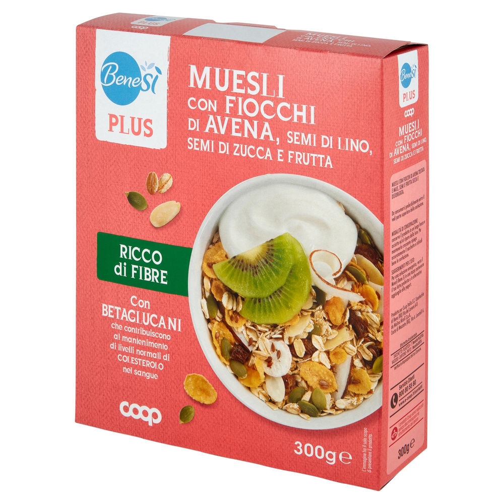 MUESLI FIOCCHI DI AVENA/SEMI DI LINO/SEMI DI ZUCCA/FRUTTA BENE SÌ COOP SC. G 300 - 6