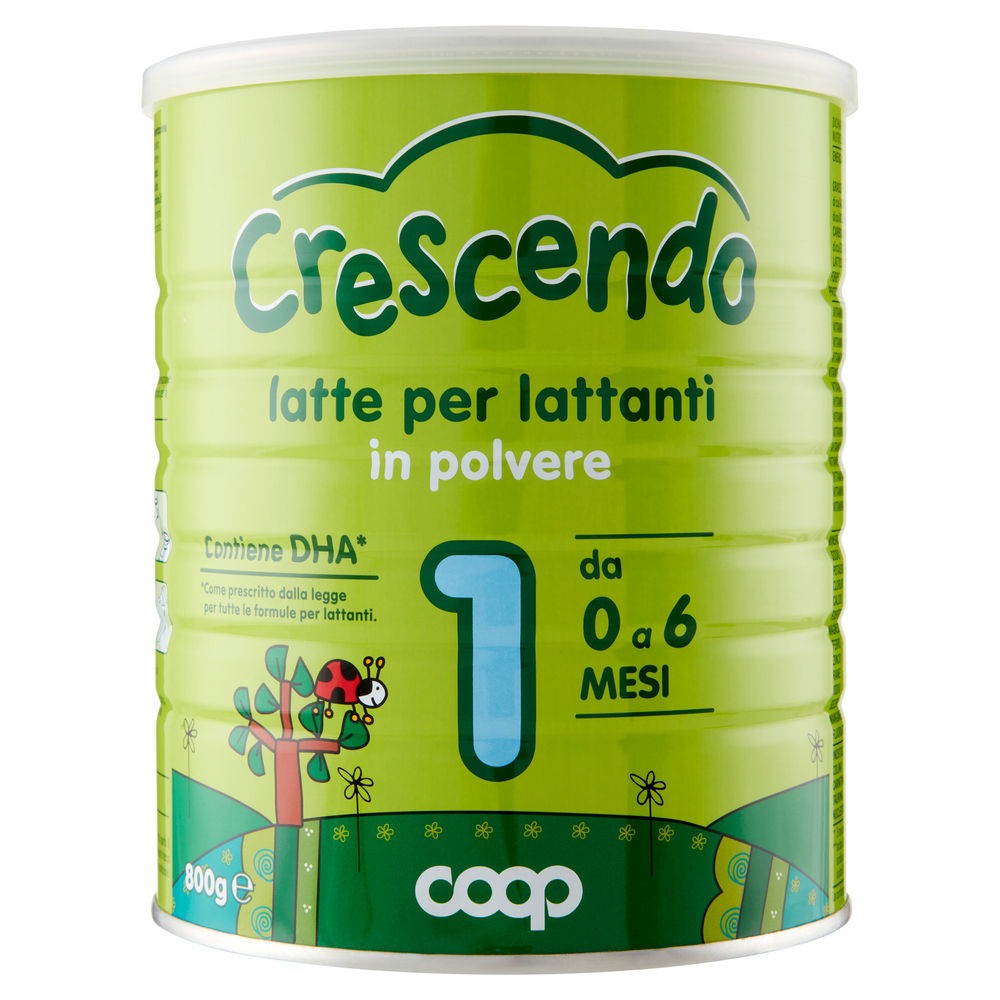 Latte in polvere per lattanti 1 coop crescendo barattolo g 800