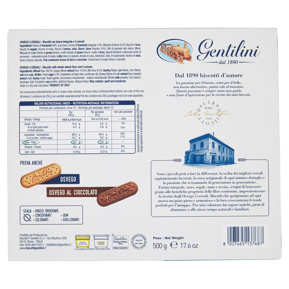 OSVEGO 5 CEREALI  GENTILINI GR.500 - 1