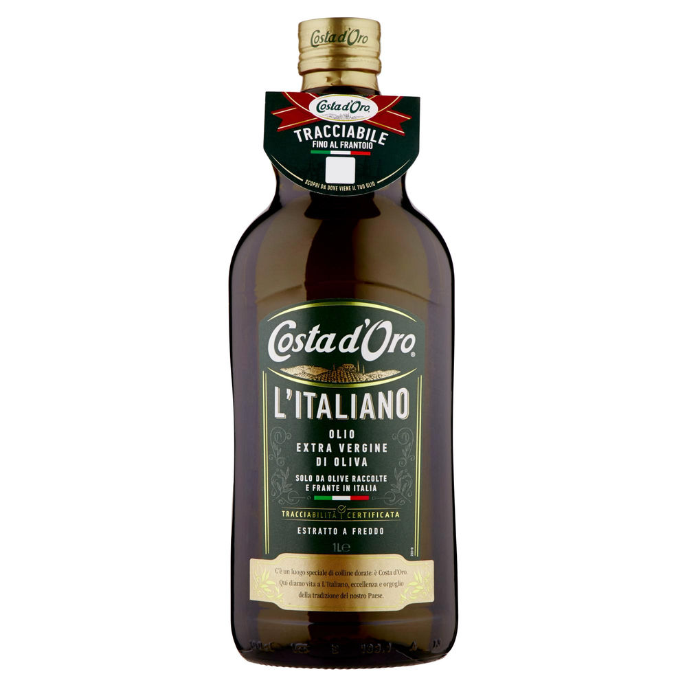 Olio extravergine fruttato 100% italiano costa d'oro lt.1