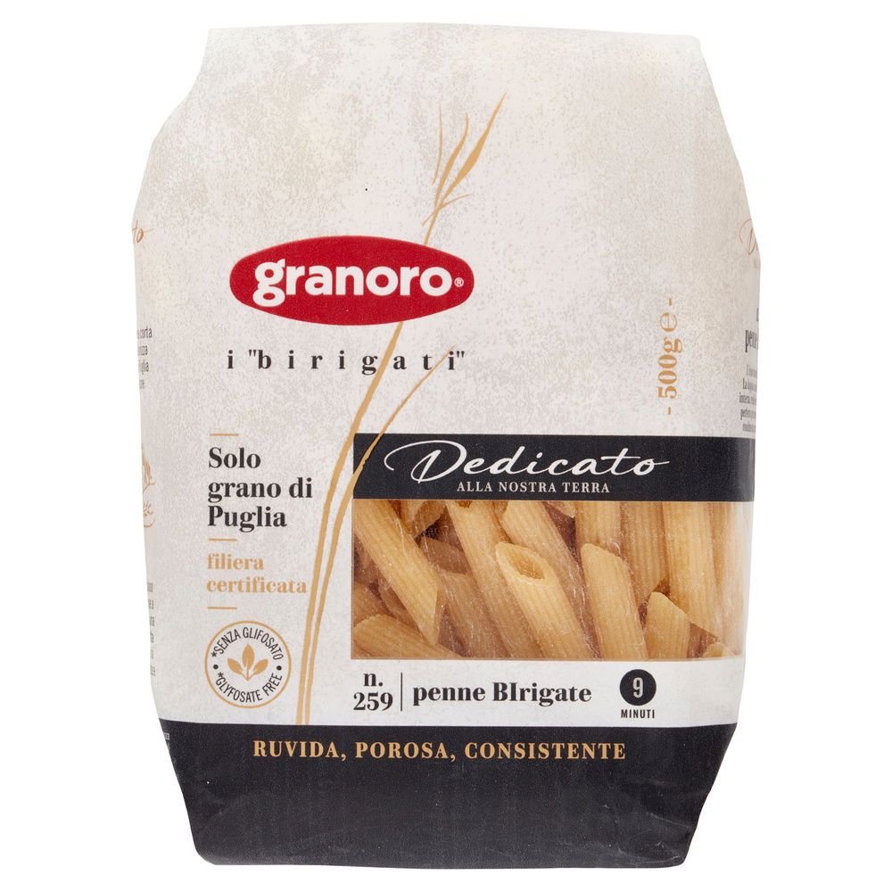 PENNE RIGATE SEMOLA DEDICATO 100% PUGLIA DOPPIA RIGATURA GRANORO 500G - 3