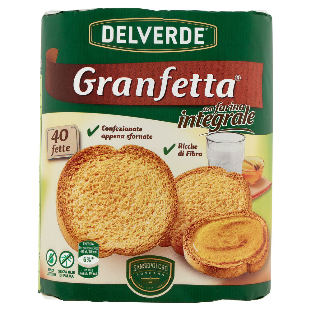 FETTE BISCOTTATE INTEGRALI DELVERDE INCARTO PZ.40 G 300 - 5