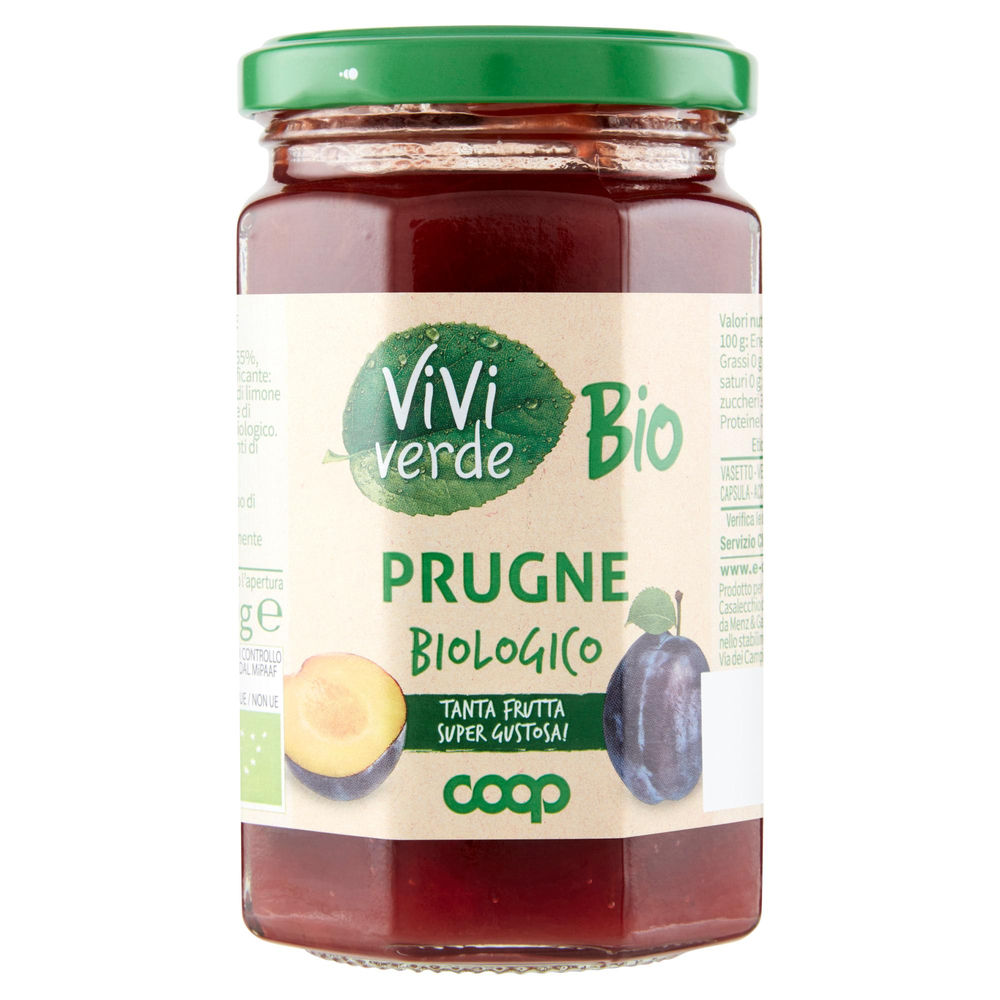 Preparato di prugne bio vivi verde coop vaso vetro g 330