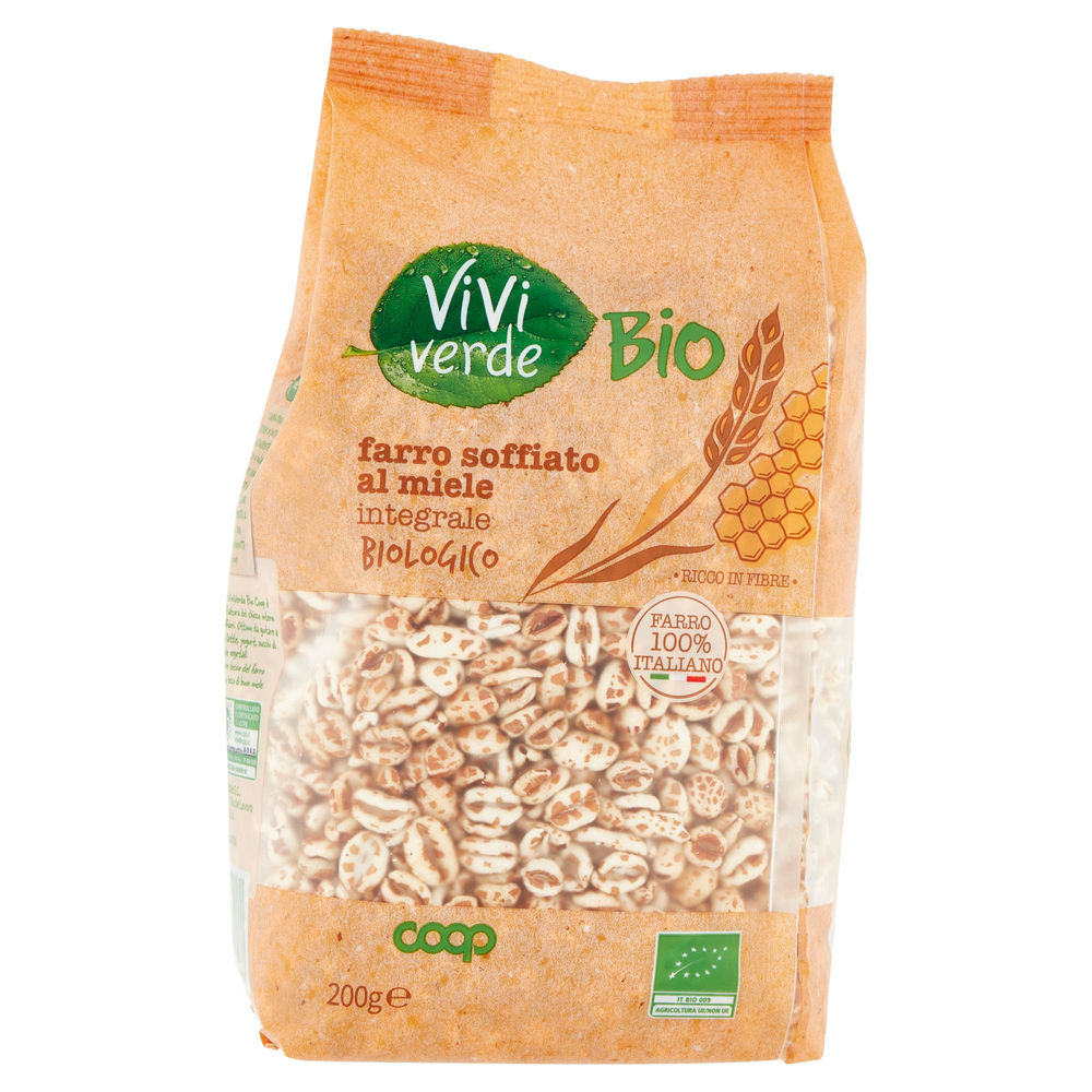 FARRO SOFFIATO INTEGRALE AL MIELE BIO VIVI VERDE COOP SACCHETTO G 200 - 1