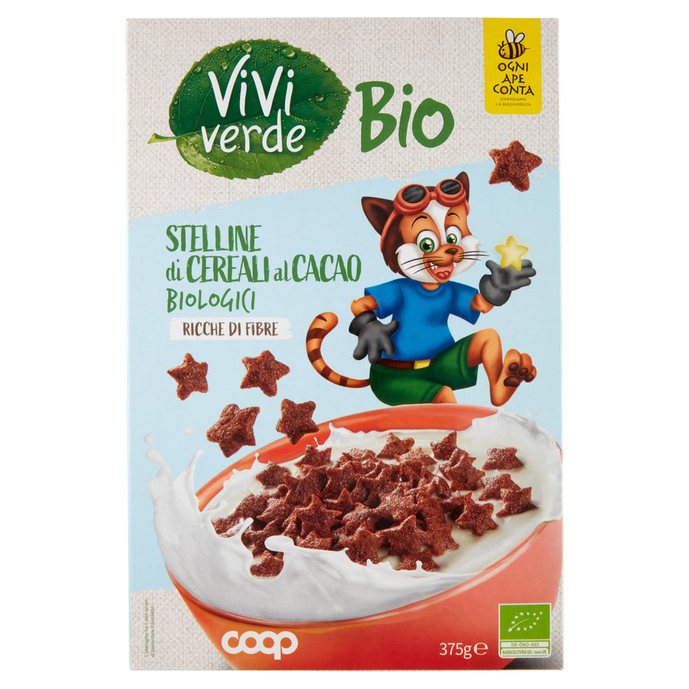 STELLINE DI CEREALI AL CACAO BIO VIVI VERDE COOP SCATOLA G 375 - 0