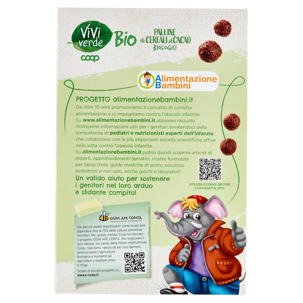 PALLINE DI CEREALI AL CACAO BIO VIVI VERDE COOP SCATOLA G 375 - 1