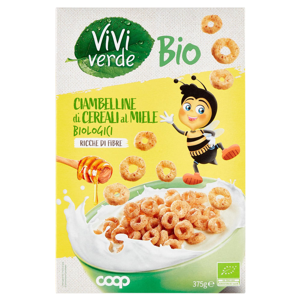 Ciambelline di cereali con miele bio vivi verde coop scatola g 375