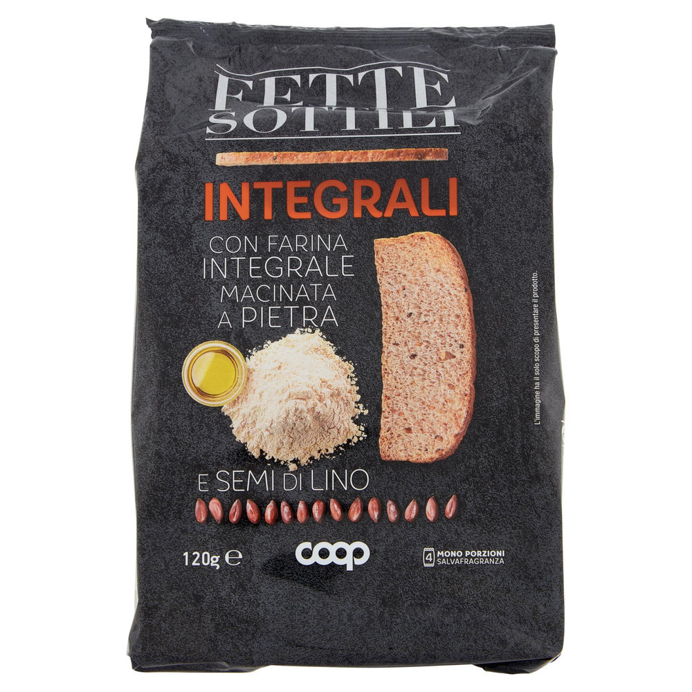 Fette biscottate sottili integrali coop flow pack g 120