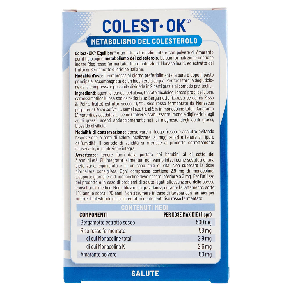 INTEGRATORE COLEST-OK EQUILIBRA SCATOLA 20 CPR G24 - 1