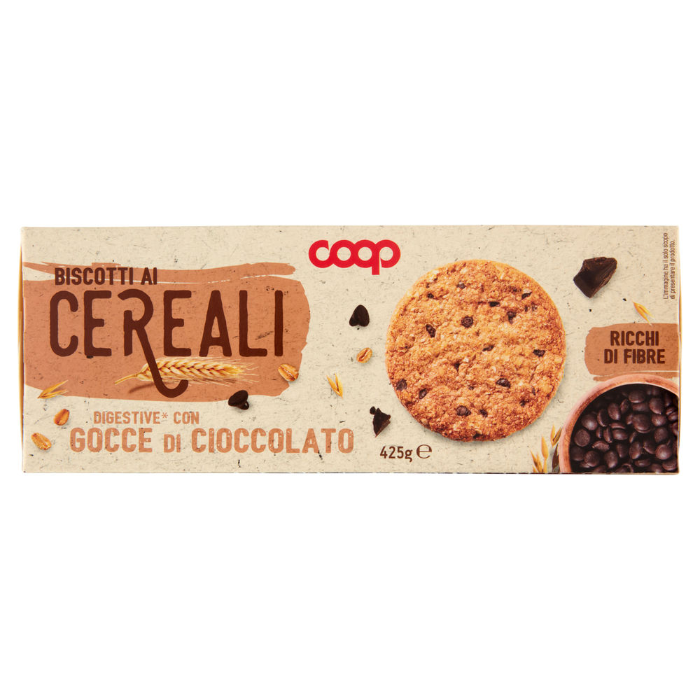 BISCOTTI DIGESTIVE CON GOCCE DI CIOCCOLATO FONDENTE COOP ASTUCCIO GR. 425 - 0
