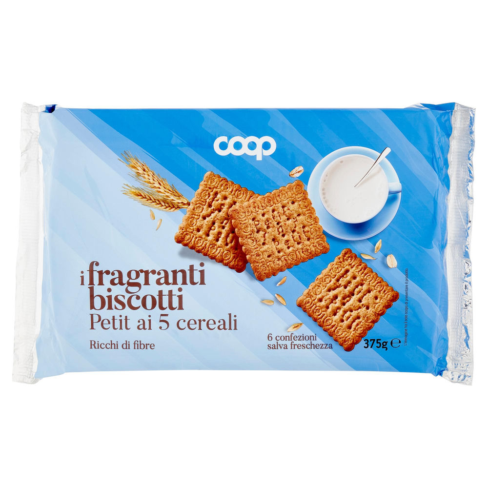 Biscotti petit ai 5 cereali coop incarto g 375