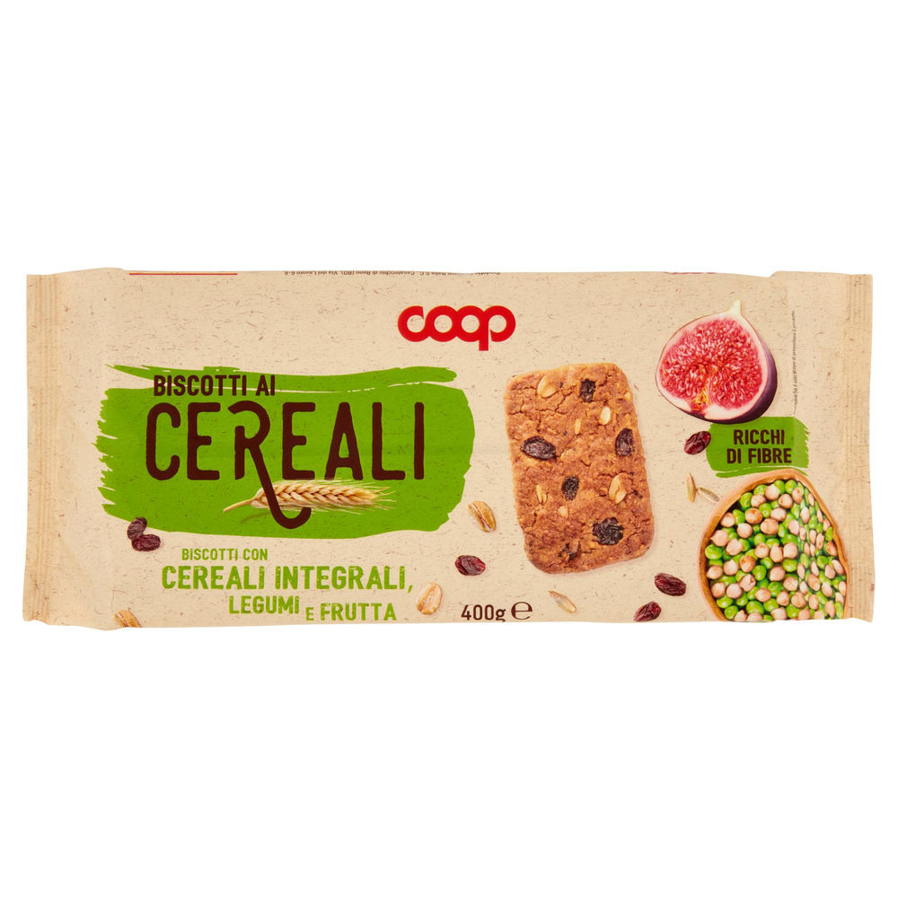 FROLLINI CON CEREALI INTEGRALI E LEGUMI E FRUTTA COOP SACCHETTO G. 400 - 0