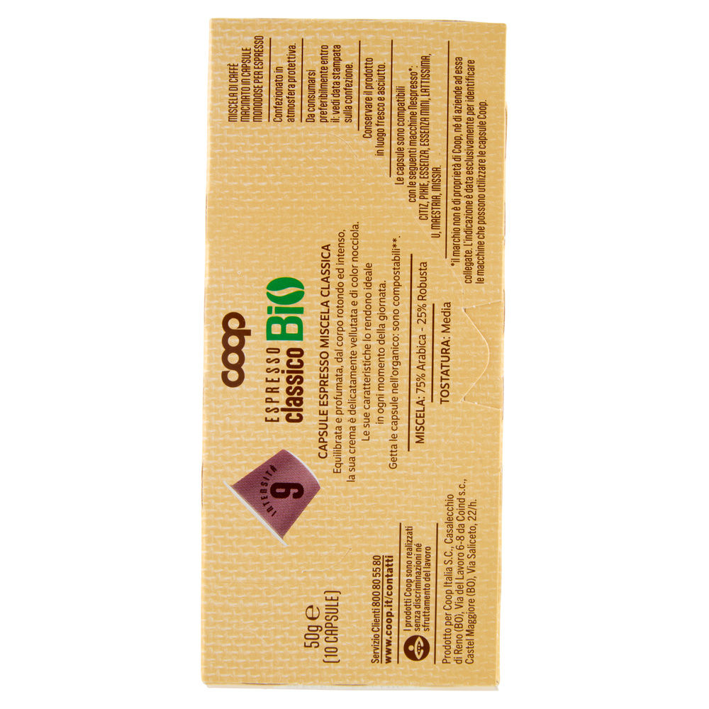 CAFFE' CPS COMPOST COMPATIB NESPRESSO COOP MISC CLASSICA BIO PZ 10 X5G G50 - 1