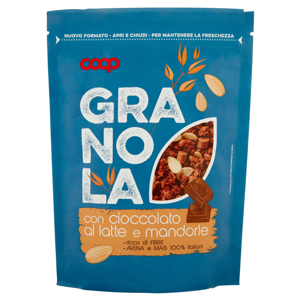 Muesli granola con cioccolato e mandorle coop doypack g 375