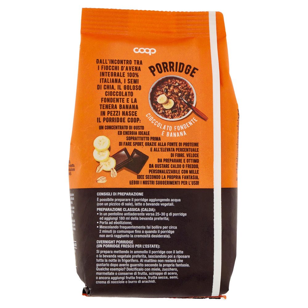 PORRIDGE PROTEICO INTEGRALE C/CIOCCOLATO FONDENTE E FRUTTA COOP SACCHETTO G 300 - 1