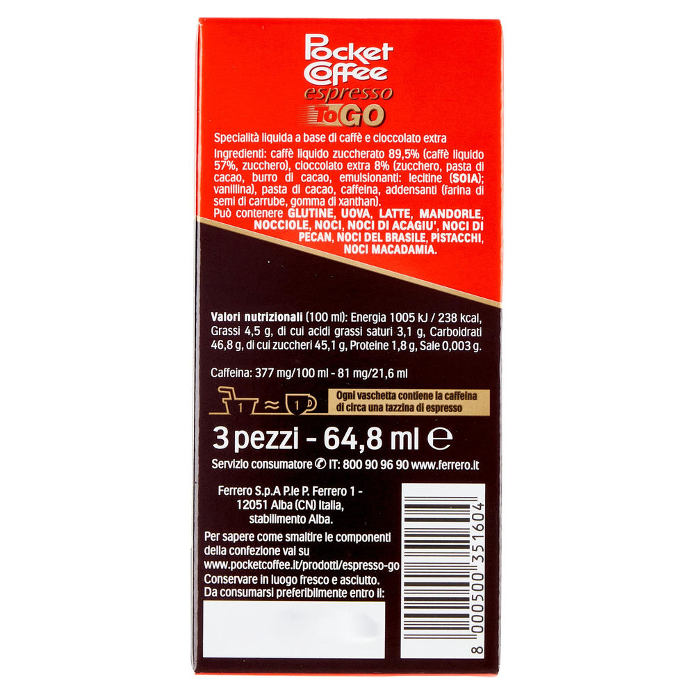 CIOCCOLATINI POCKET COFFEE ESPRESSO TO GO ML 64,8 - 1