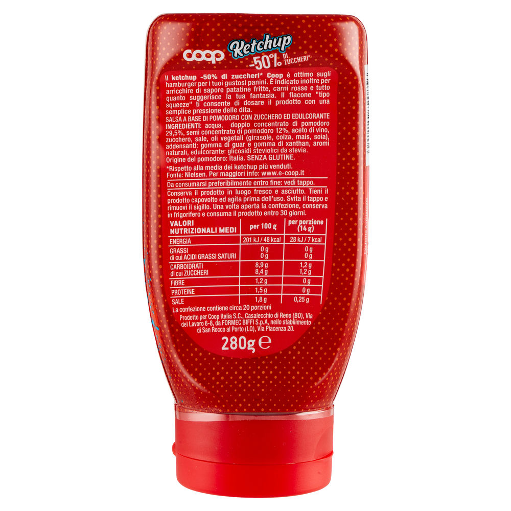 KETCHUP 50% IN MENO DI ZUCCHERO SQUEEZE COOP G280 - 1