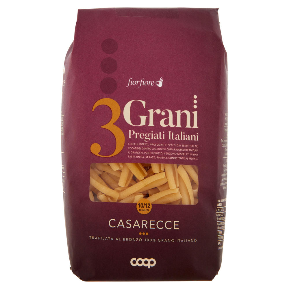 Pasta di semola casareccia fior fiore 3 grani coop g500