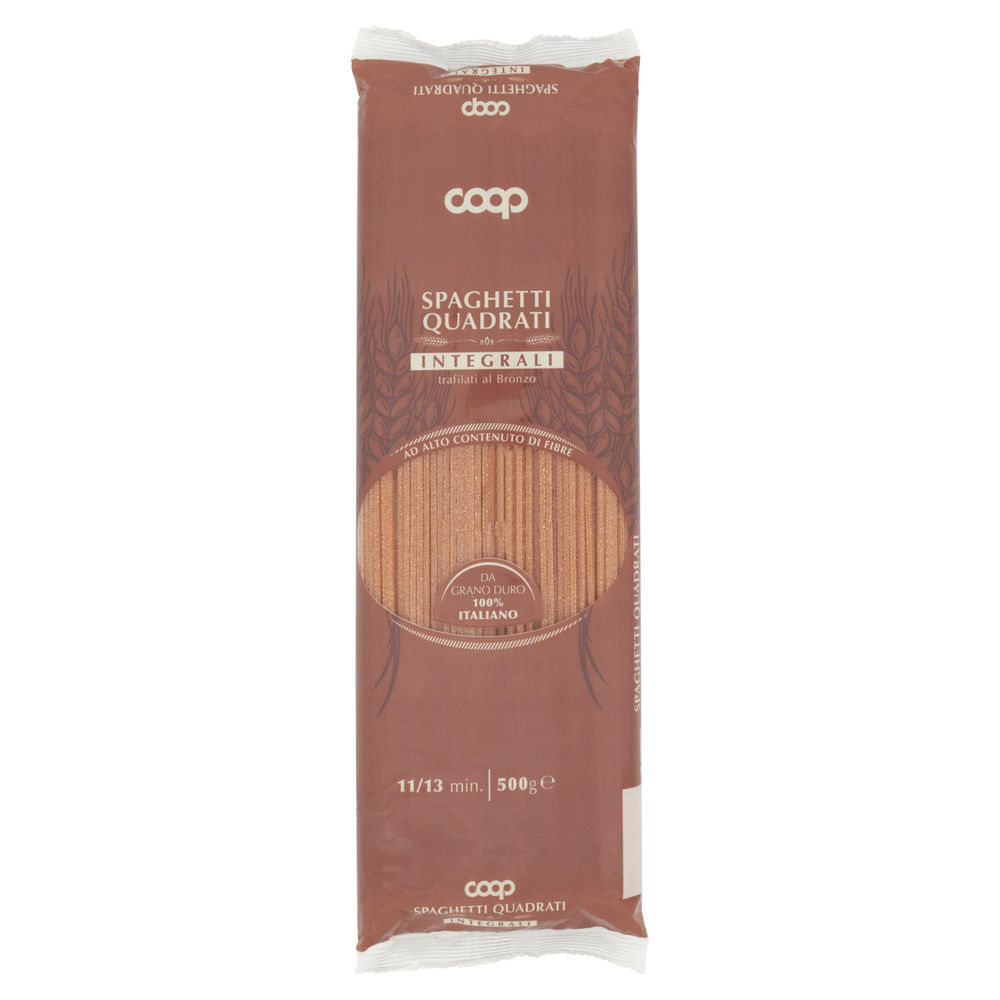 SPAGHETTI QUADRATI INTEGRALI COOP GRANO 100% ITA  G500 - 0