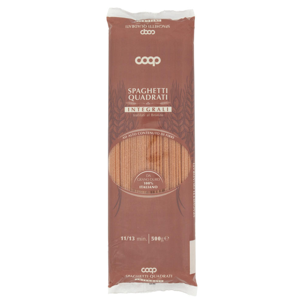 SPAGHETTI QUADRATI INTEGRALI COOP GRANO 100% ITA  G500 - 2