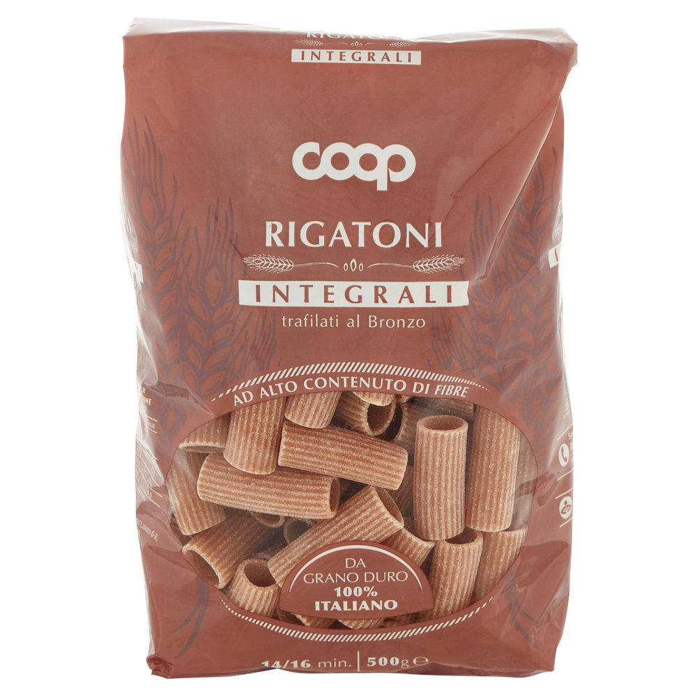 RIGATONI INTEGRALI COOP GRANO 100% ITALIANO G500 - 8