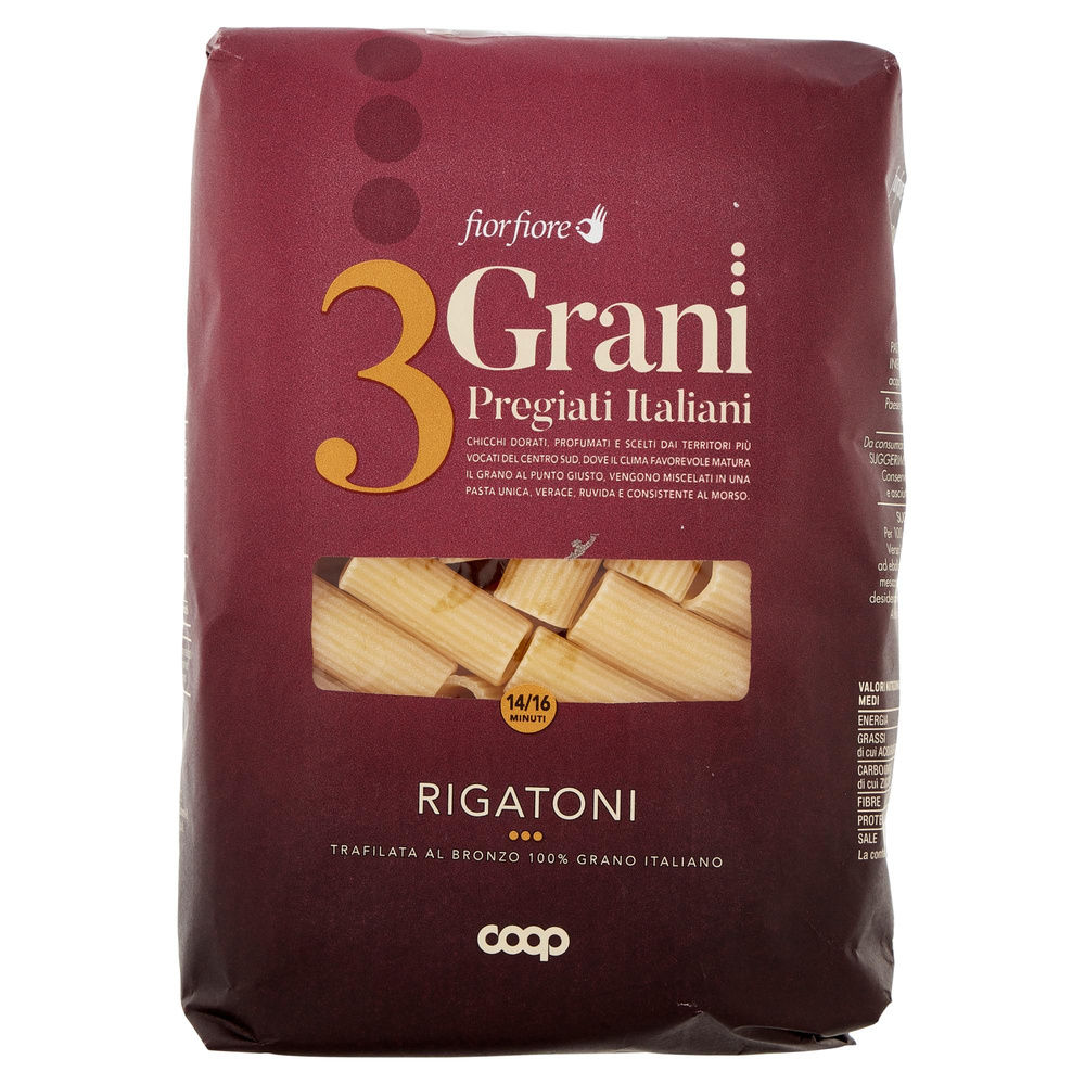 PASTA DI SEMOLA RIGATONI FIOR FIORE 3 GRANI COOP G500 - 6