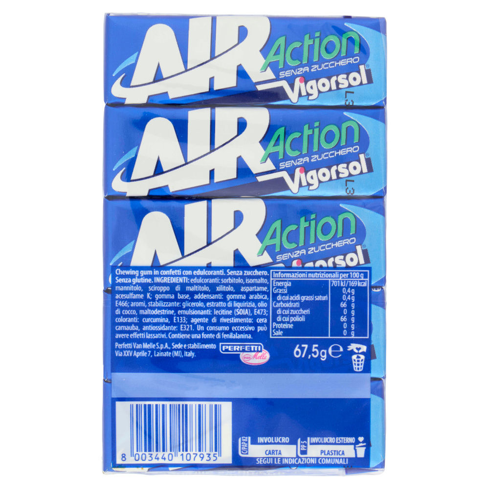 CHEWING GUM AIR ACTION VIGORSOL PERFETTI MULTIPACK PEZZI 5 G 66 - 14